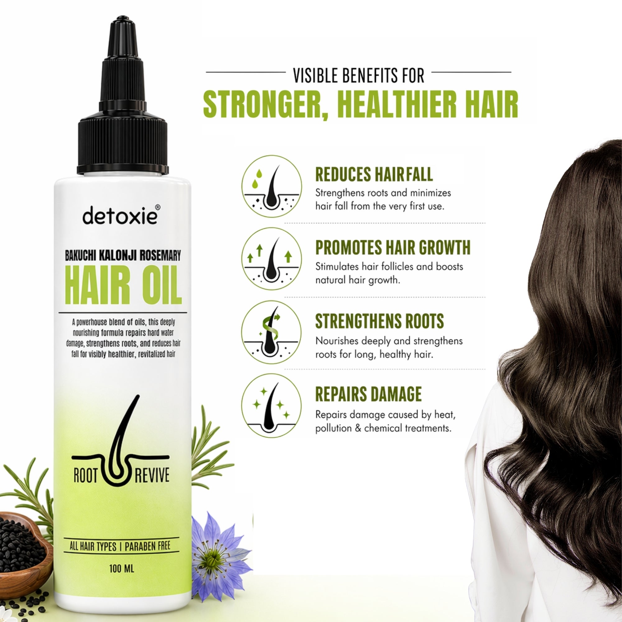 Bakuchi, Kalonji & Rosemary Hair Oil -100 ml