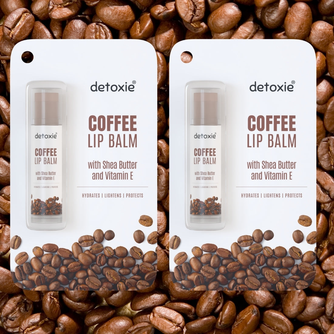 Detoxie Pack of 2 Coffee Lip Balm With Shea Butter and Liquorice - 4.5g Each