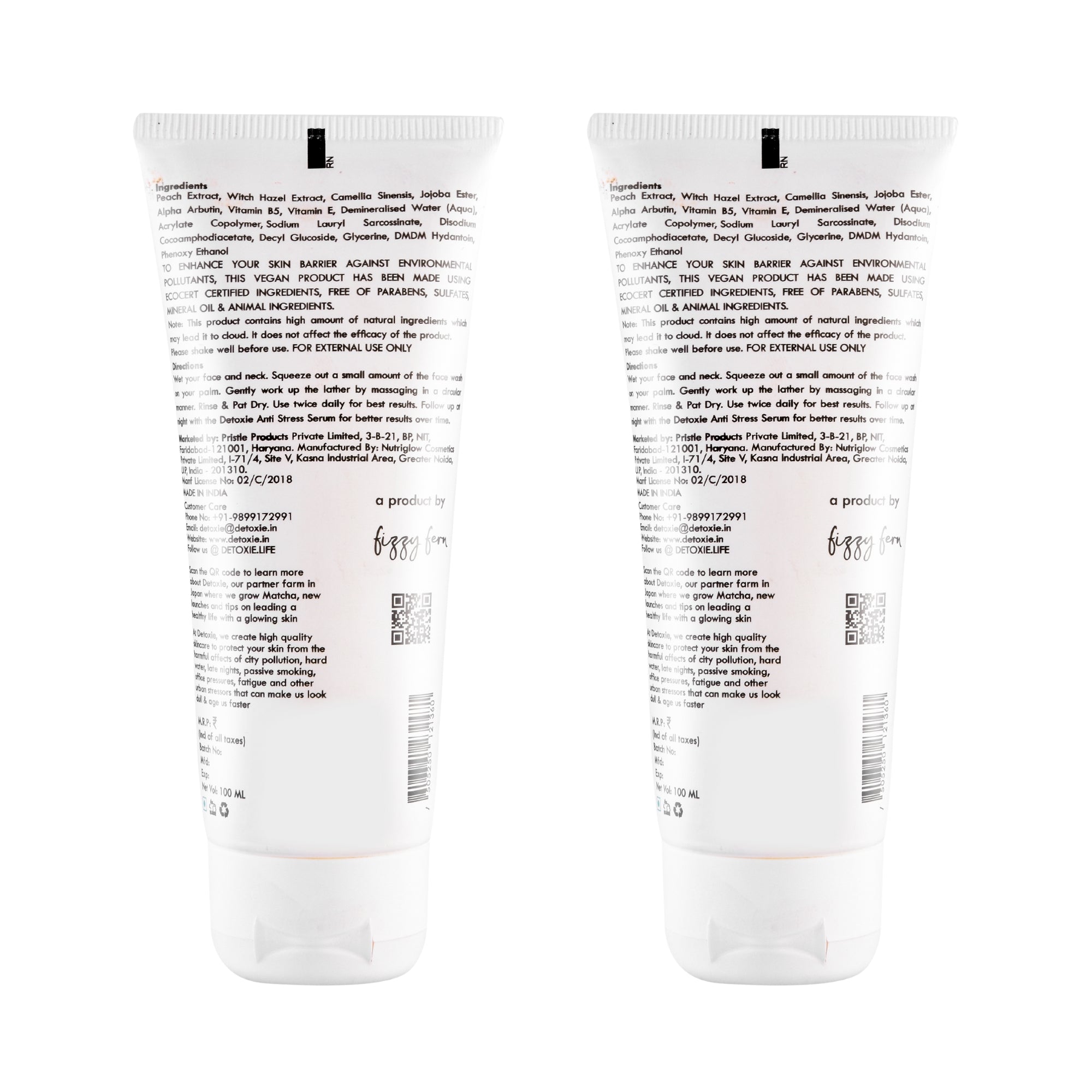 Pack of 2- Anti-Pollution & De-Tan Refreshing Face Wash - 2 * 100 ml Each