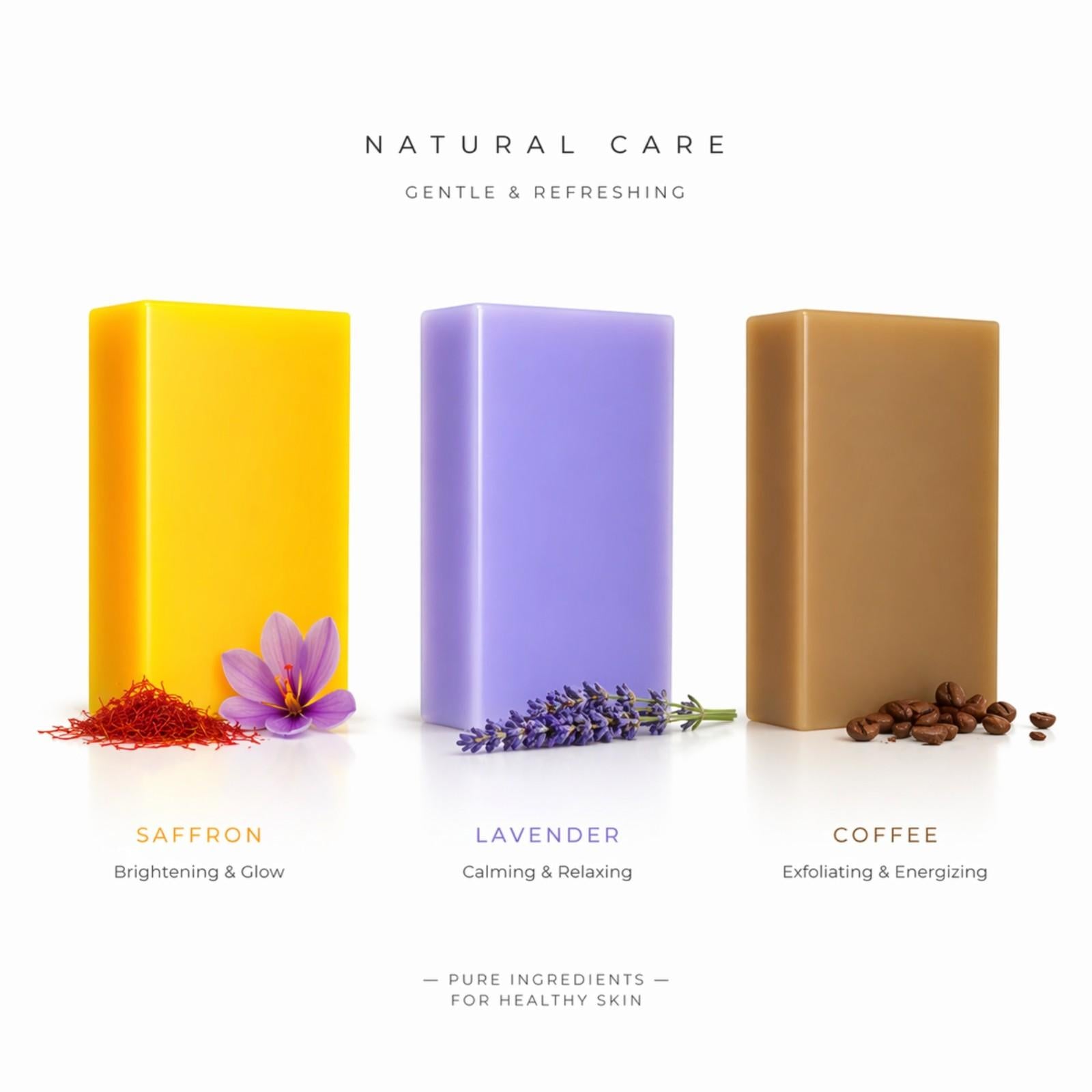 Handmade Soaps Combo - Sandalwood, Lavender & Coffee