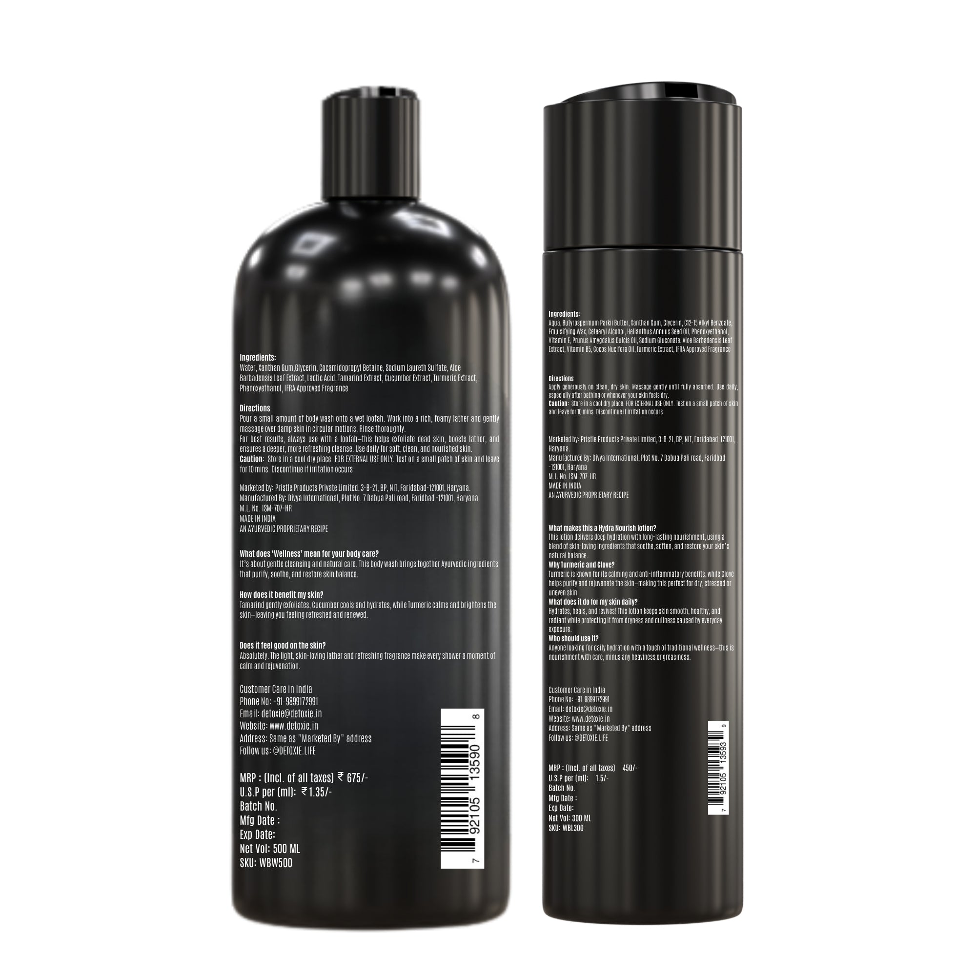 Wellness Body Wash & Body Lotion Combo - 800 ml