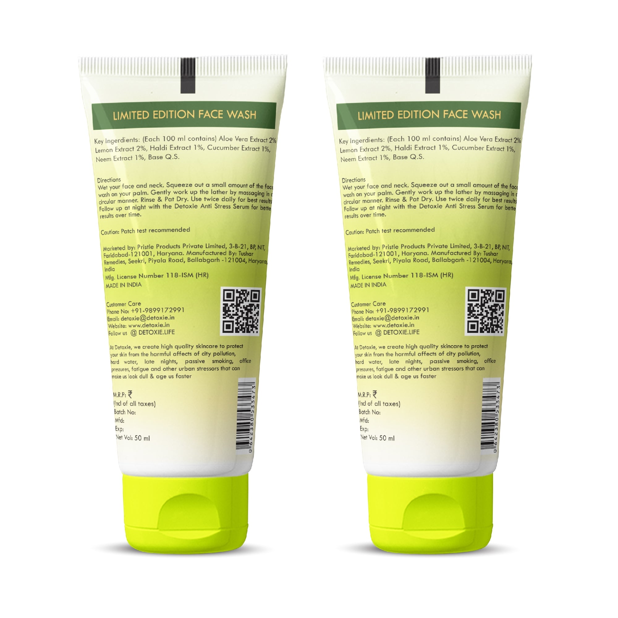Pack of 2- Lime Margarita Face Wash - 2 * 50 ml Each