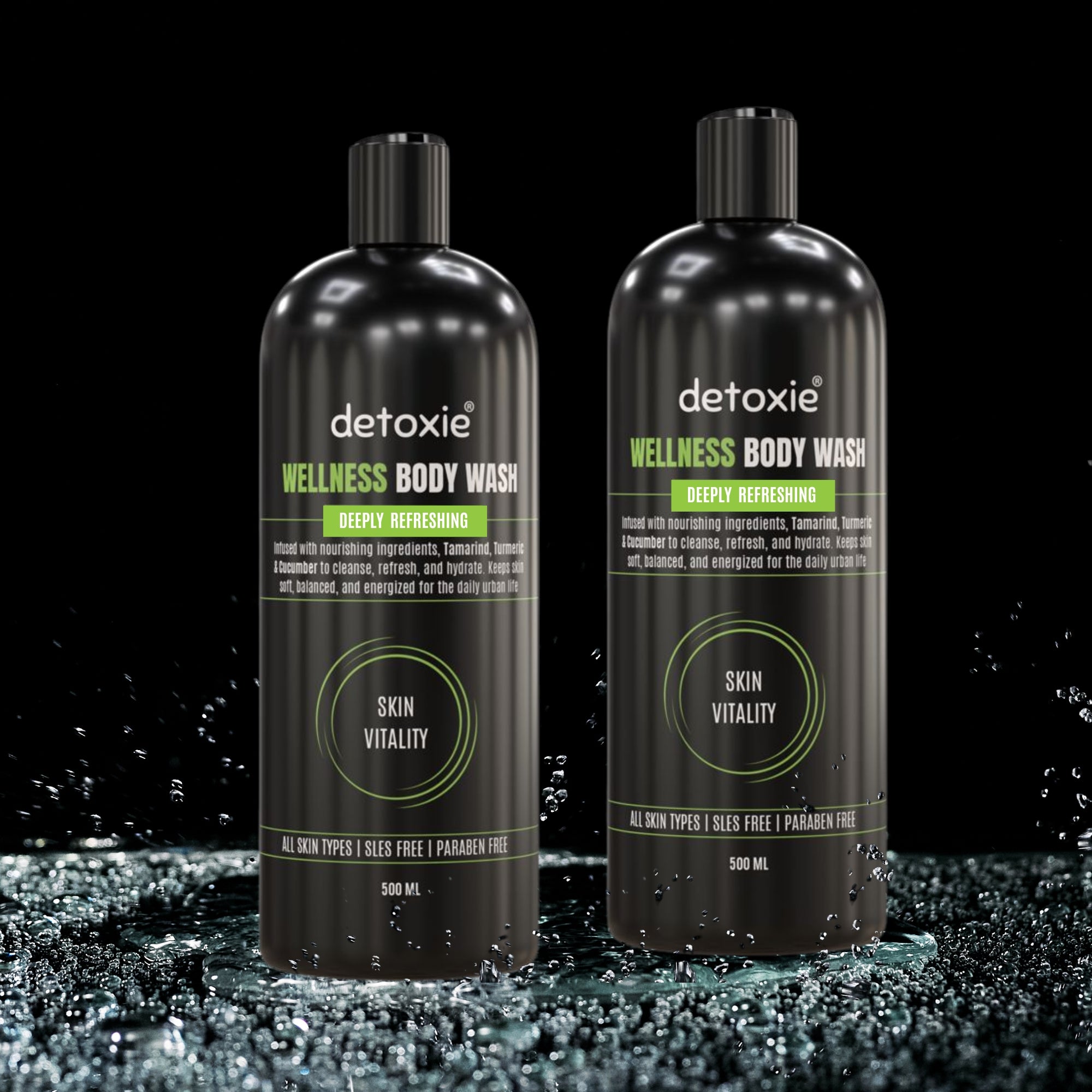 Pack of 2 Body Wash with Loofah - Wellness - 500 ml Each