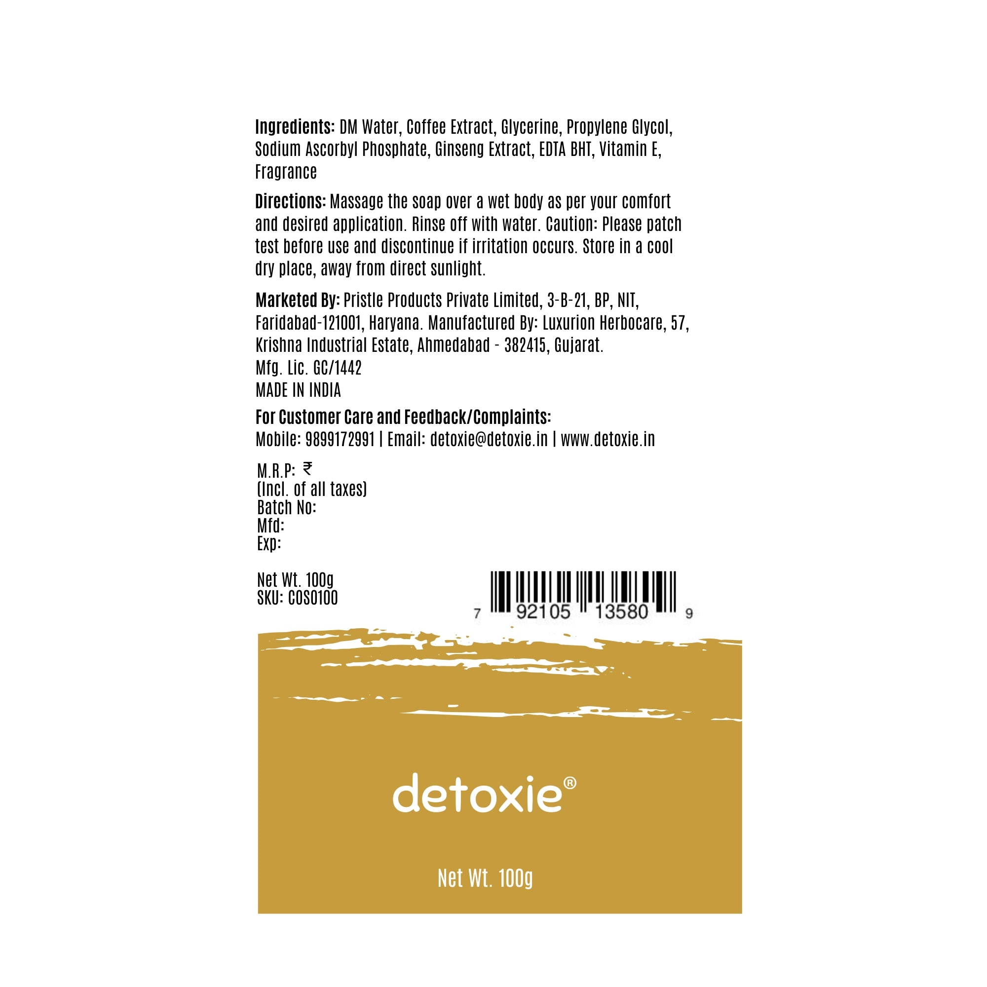 Detoxie Coffee Handmade Soap