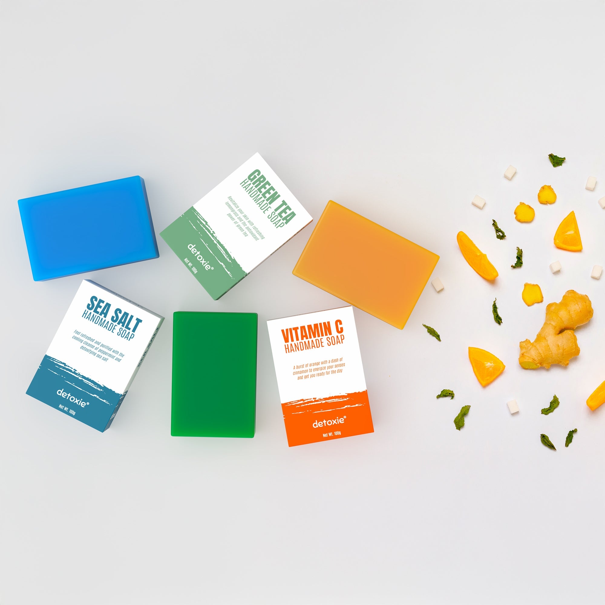 Handmade Soaps Combo - Vitamin C, Green Tea & Sea Salt