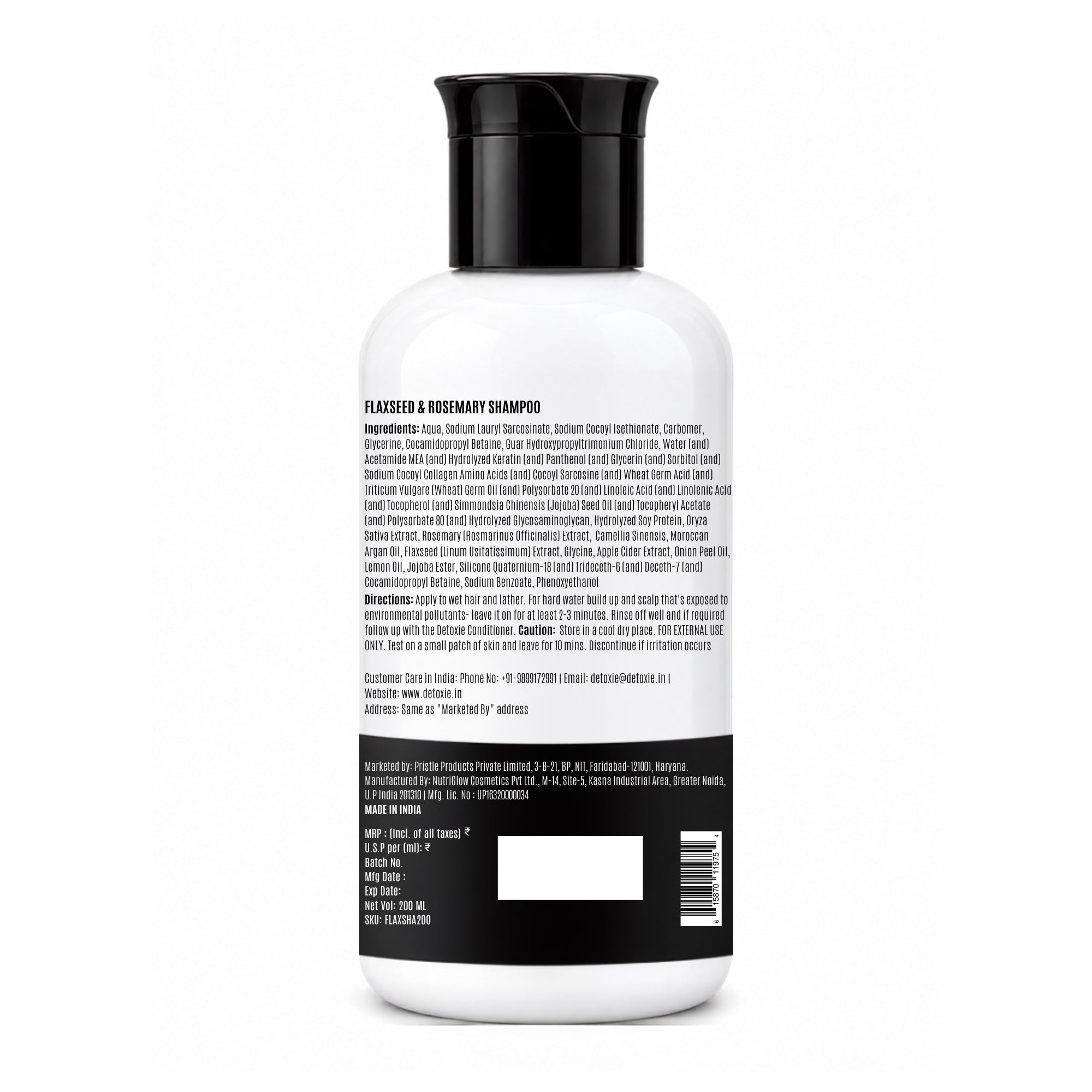 Flaxseed, Rosemary & Rice Water Shampoo | Strengthening & Anti-Hairfall Formula