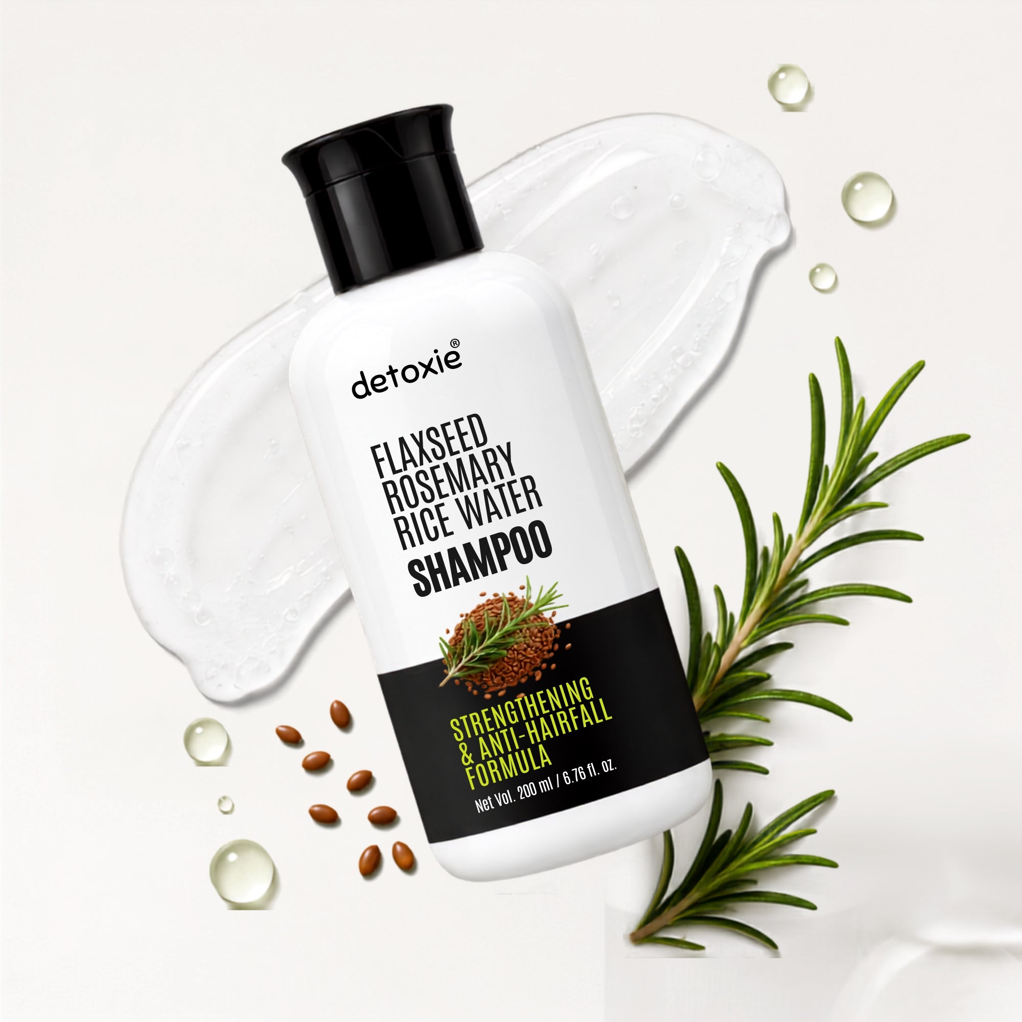 Flaxseed, Rosemary & Rice Water Shampoo | Strengthening & Anti-Hairfall Formula