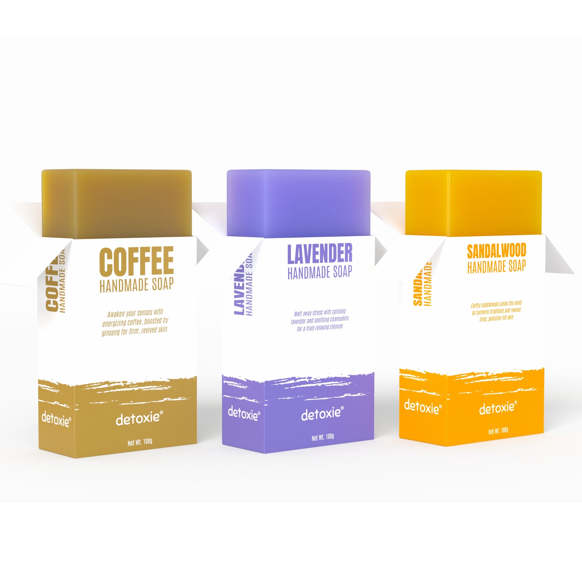 Handmade Soaps Combo - Sandalwood, Lavender & Coffee