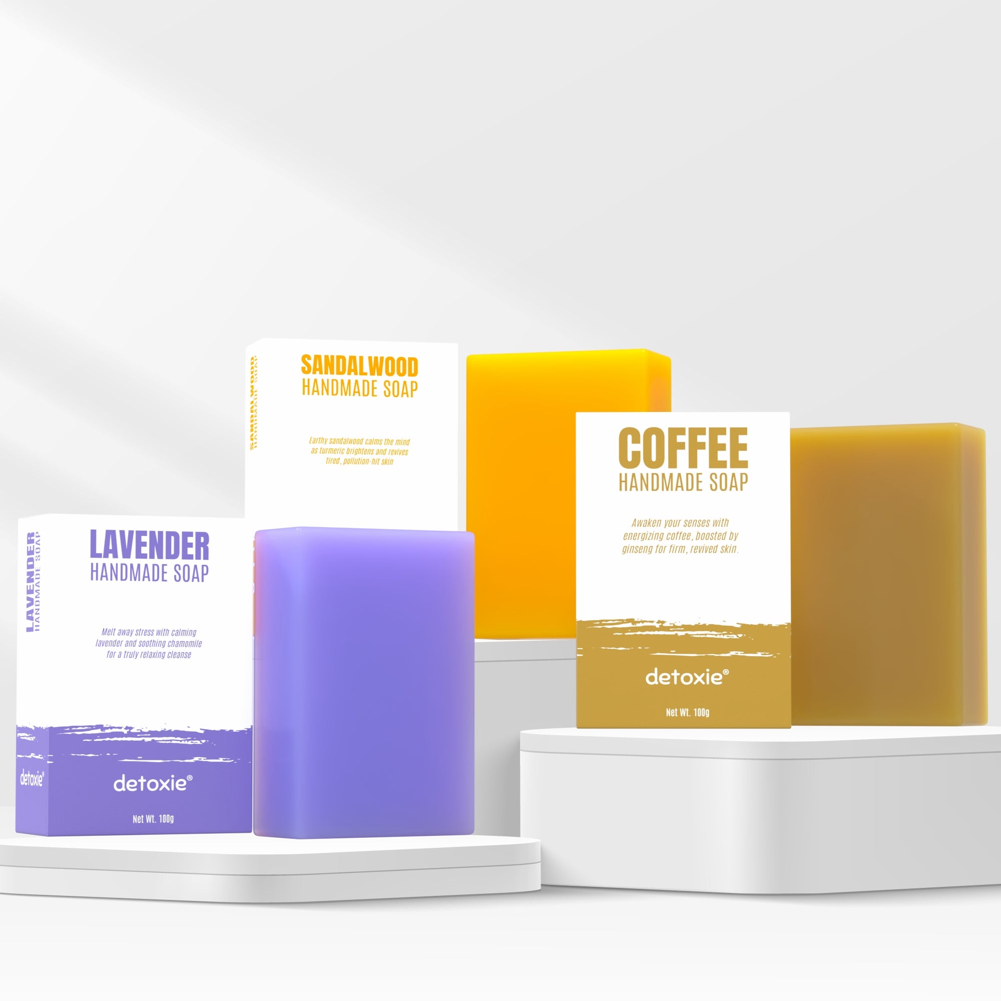 Handmade Soaps Combo - Sandalwood, Lavender & Coffee