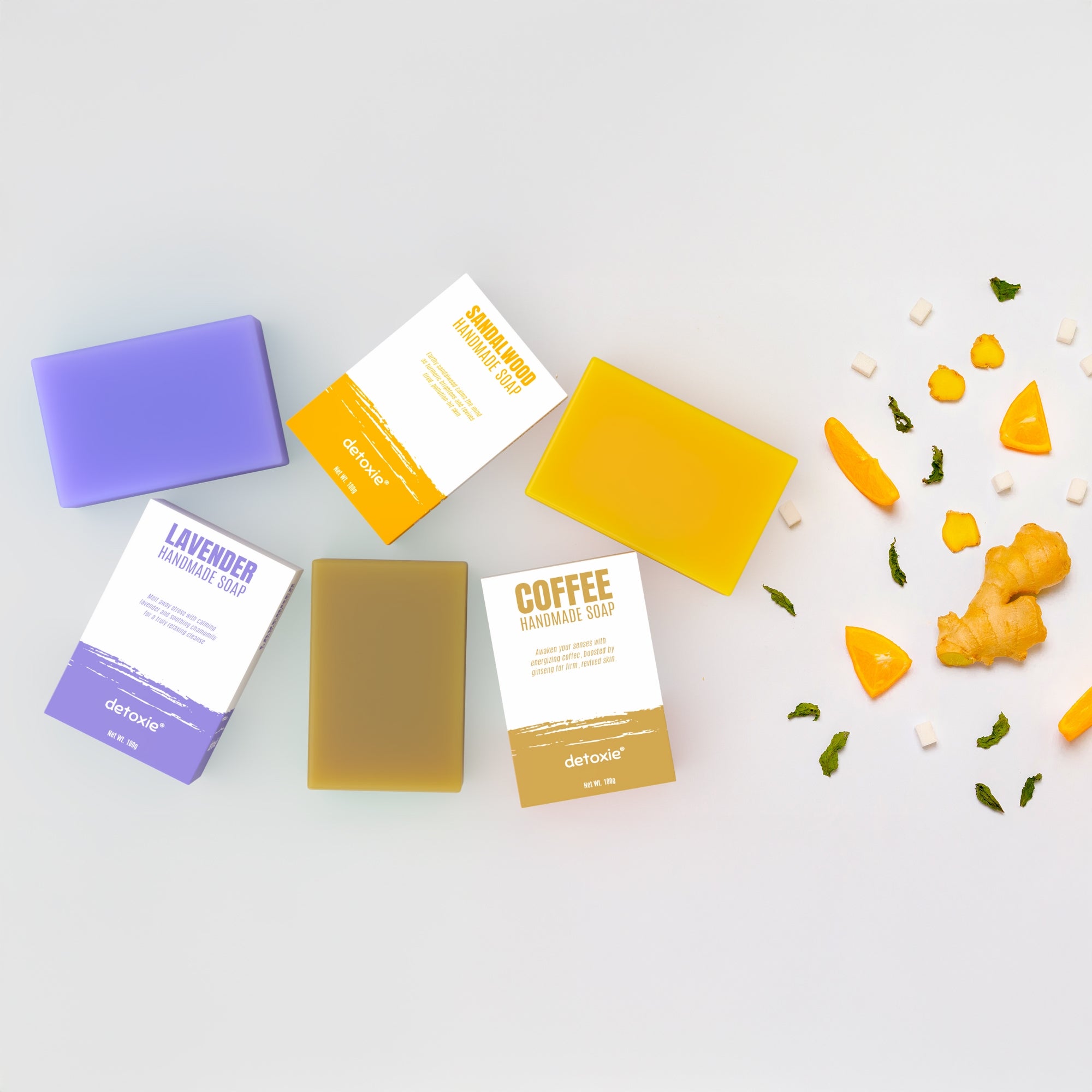 Handmade Soaps Combo - Sandalwood, Lavender & Coffee