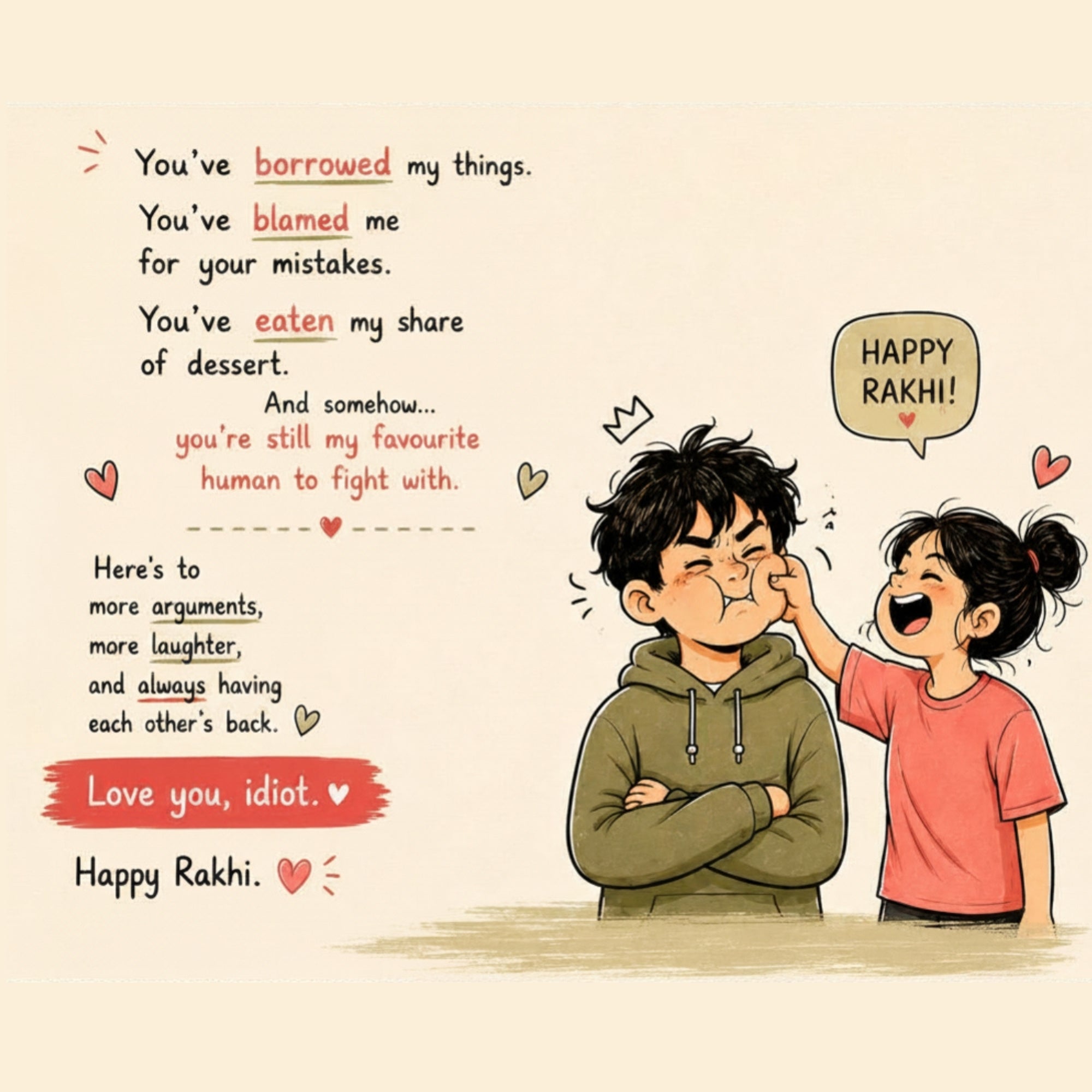 Favourite Human Rakhi Greeting Card