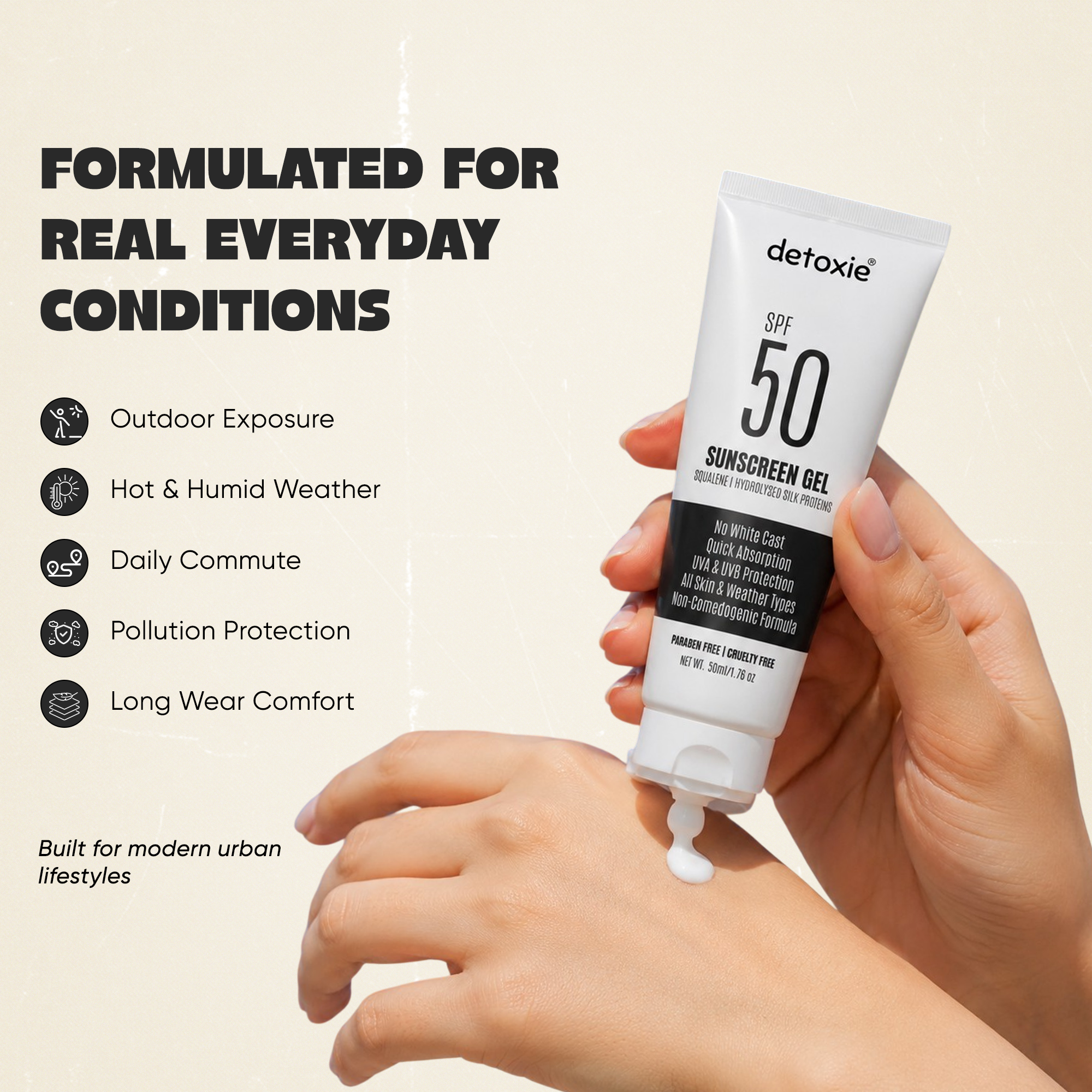 Pack of 2 Squalene & Silk Protiens SPF50 Sunscreen Gel - 50ml
