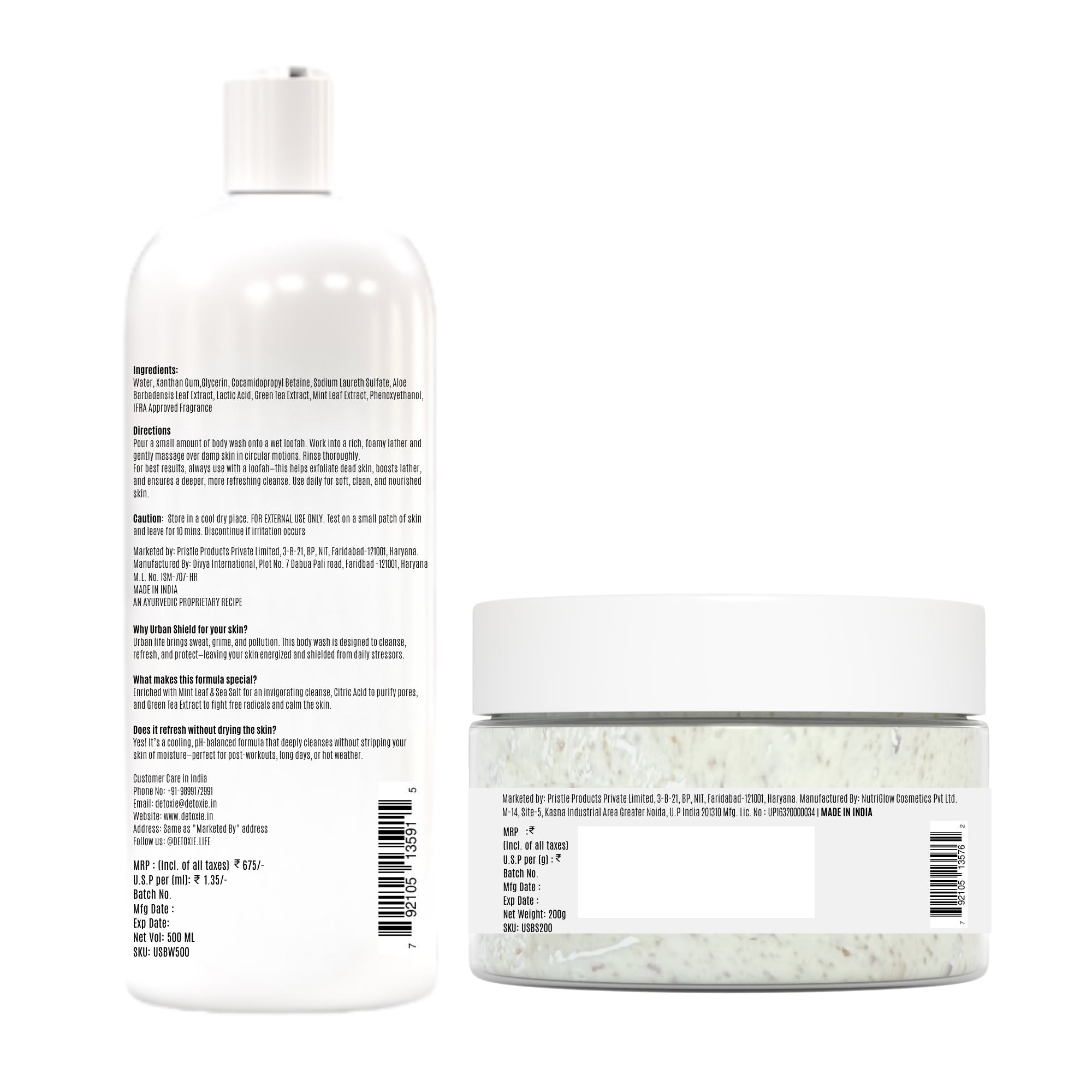 Urban Shield Body Wash & Body Scrub Combo - 700 ml