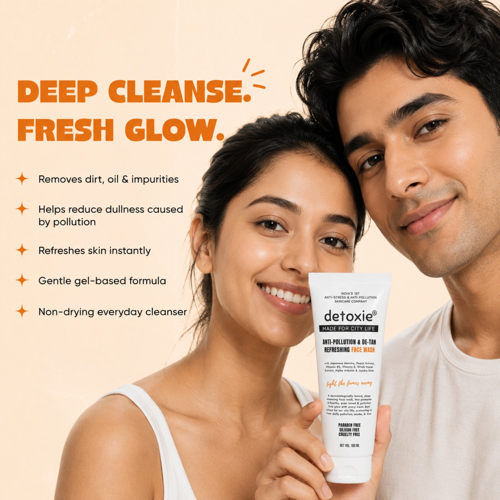 Pack of 2- Anti-Pollution & De-Tan Refreshing Face Wash - 2 * 100 ml Each
