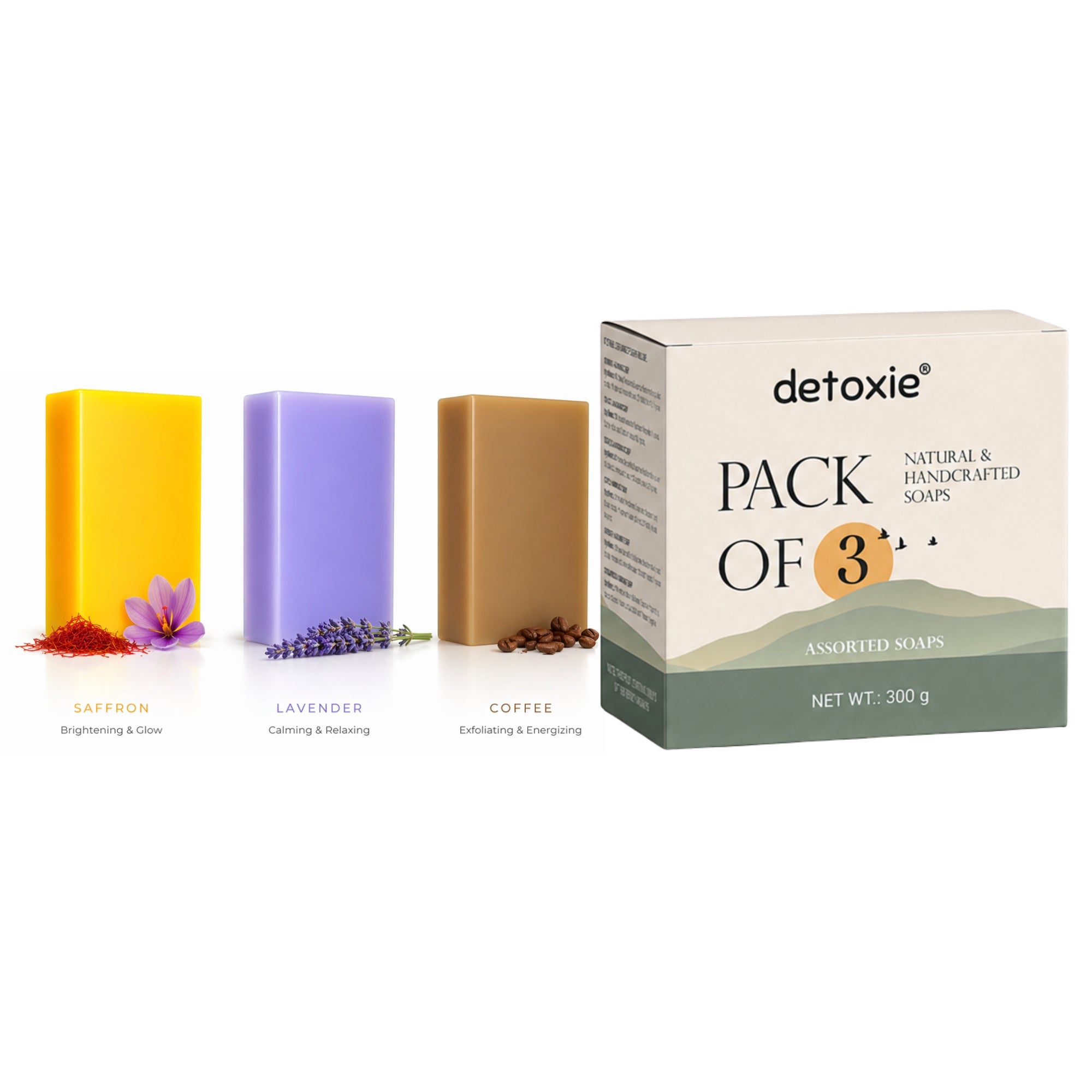 Handmade Soaps Combo - Sandalwood, Lavender & Coffee