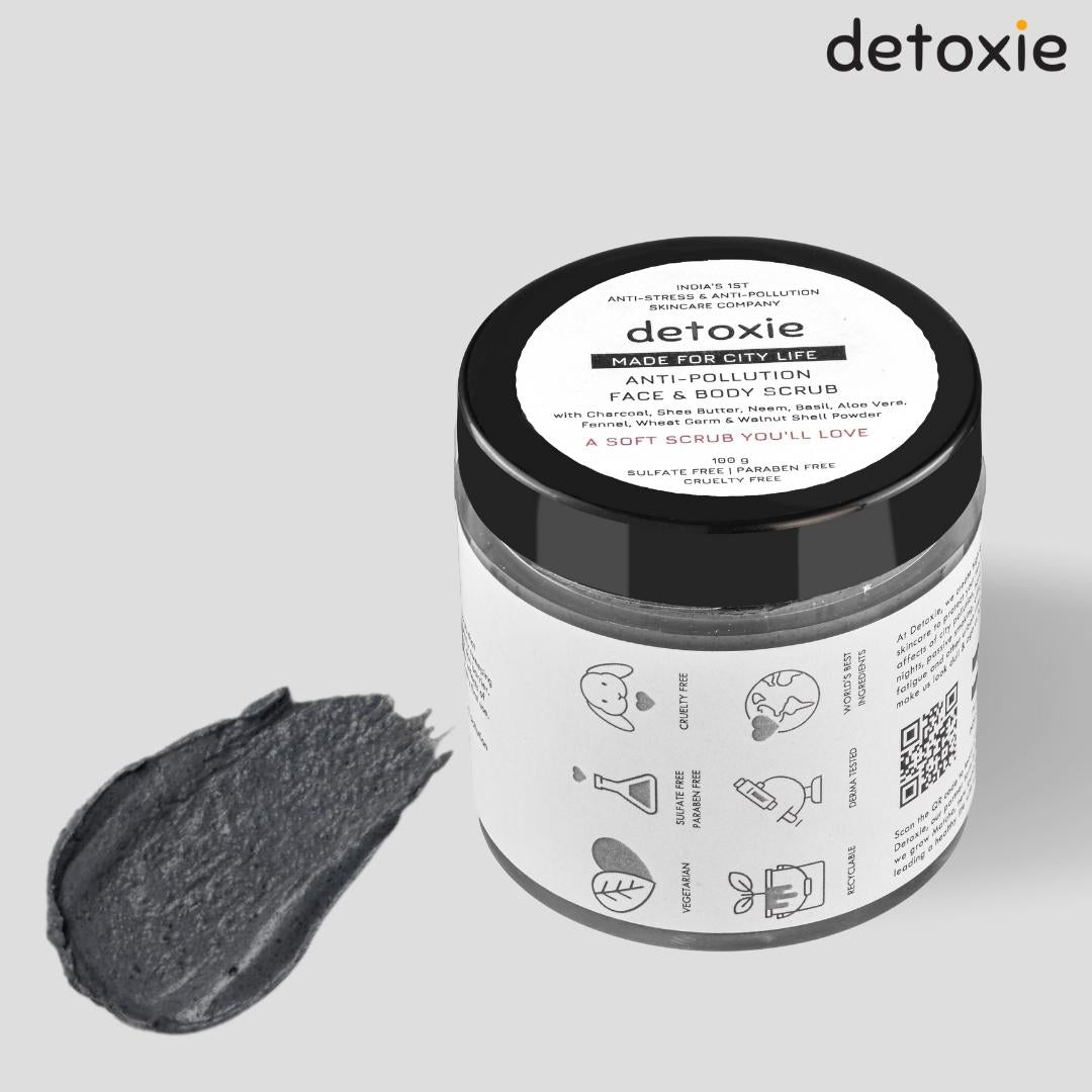 Aloe Vera & Neem Face Scrub with Activated Charcoal for Anti-Pollution