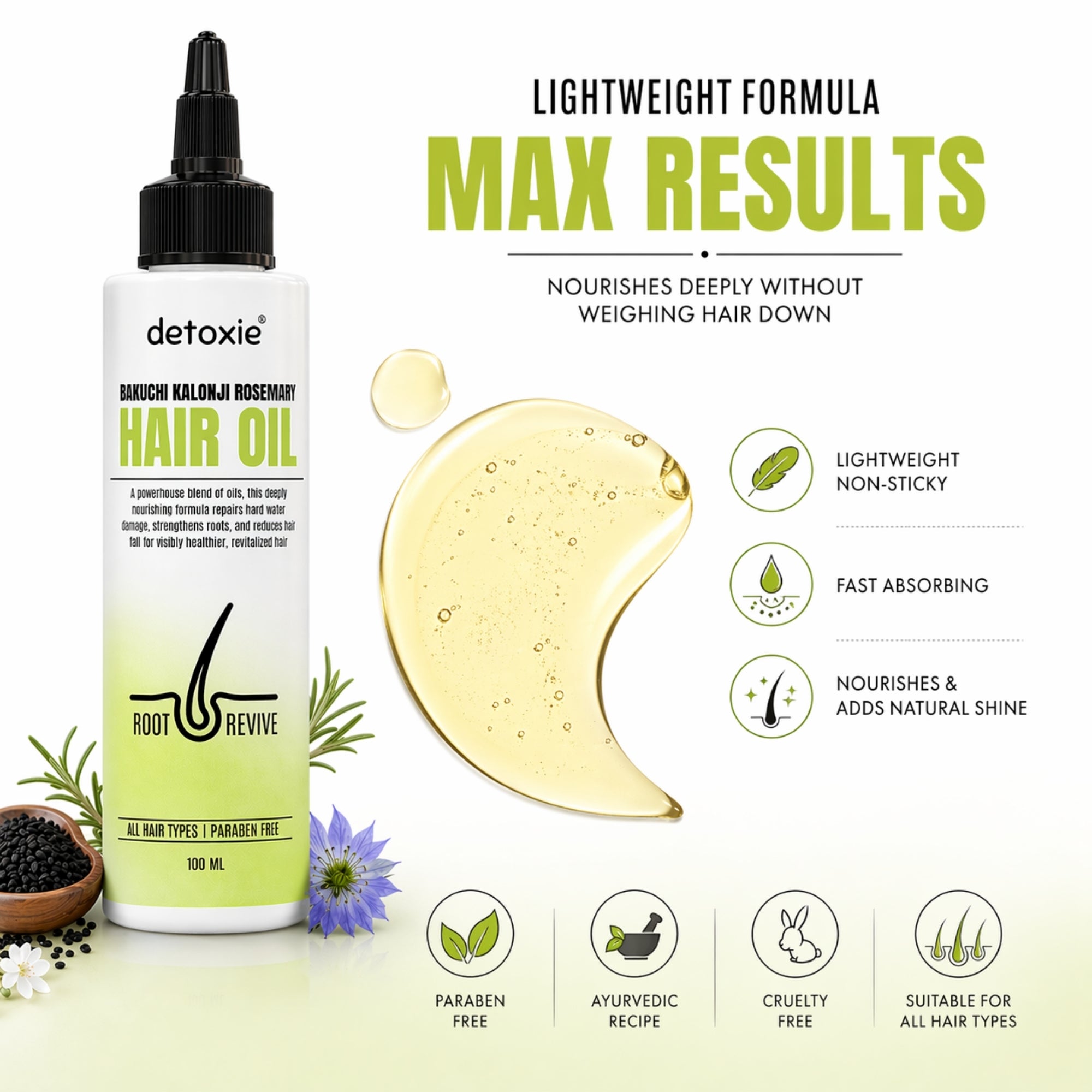 Bakuchi, Kalonji & Rosemary Hair Oil -100 ml