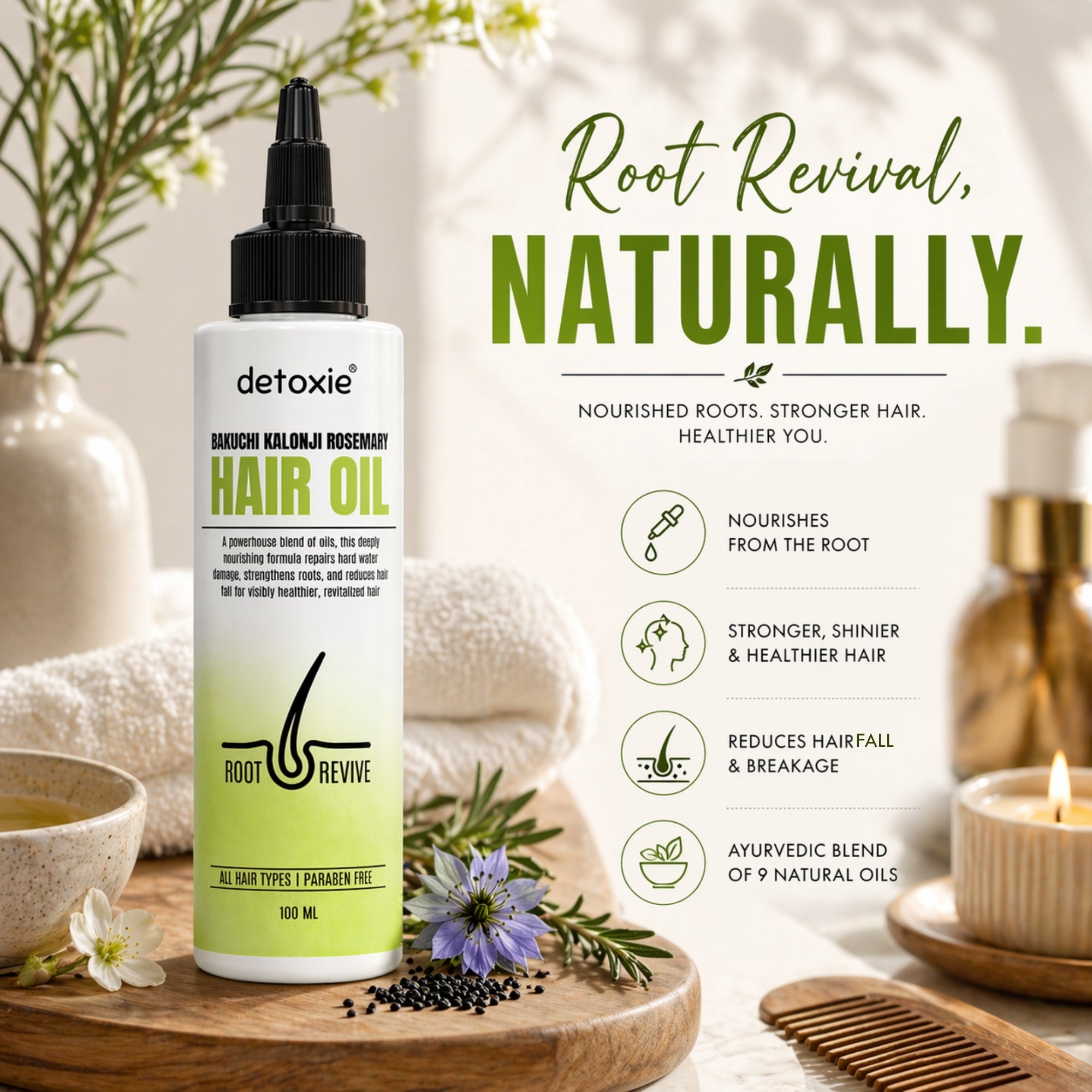 Bakuchi, Kalonji & Rosemary Hair Oil -100 ml