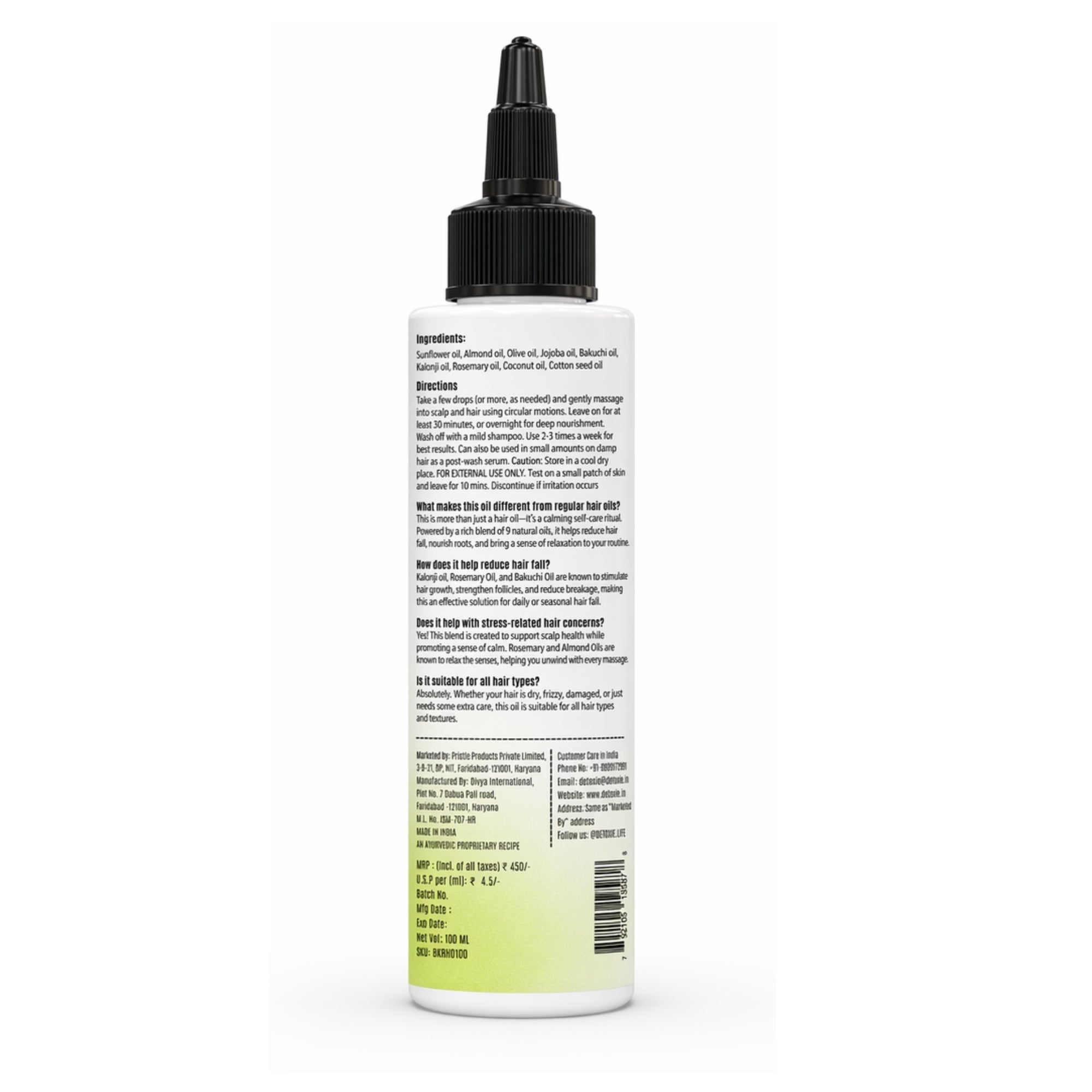 Bakuchi, Kalonji & Rosemary Hair Oil -100 ml