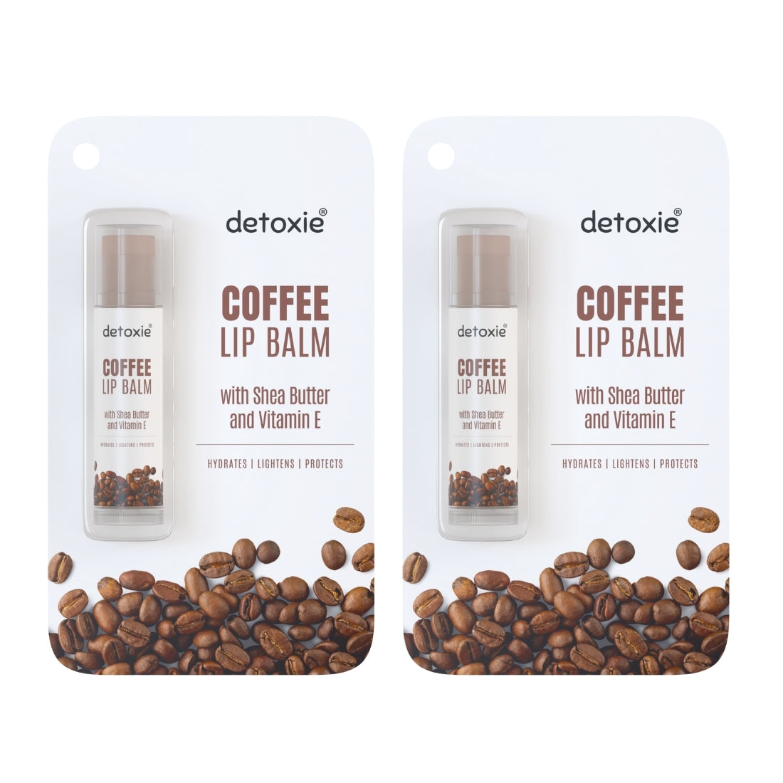 Detoxie Pack of 2 Coffee Lip Balm  With Shea Butter and Liquorice - 4.5g Each