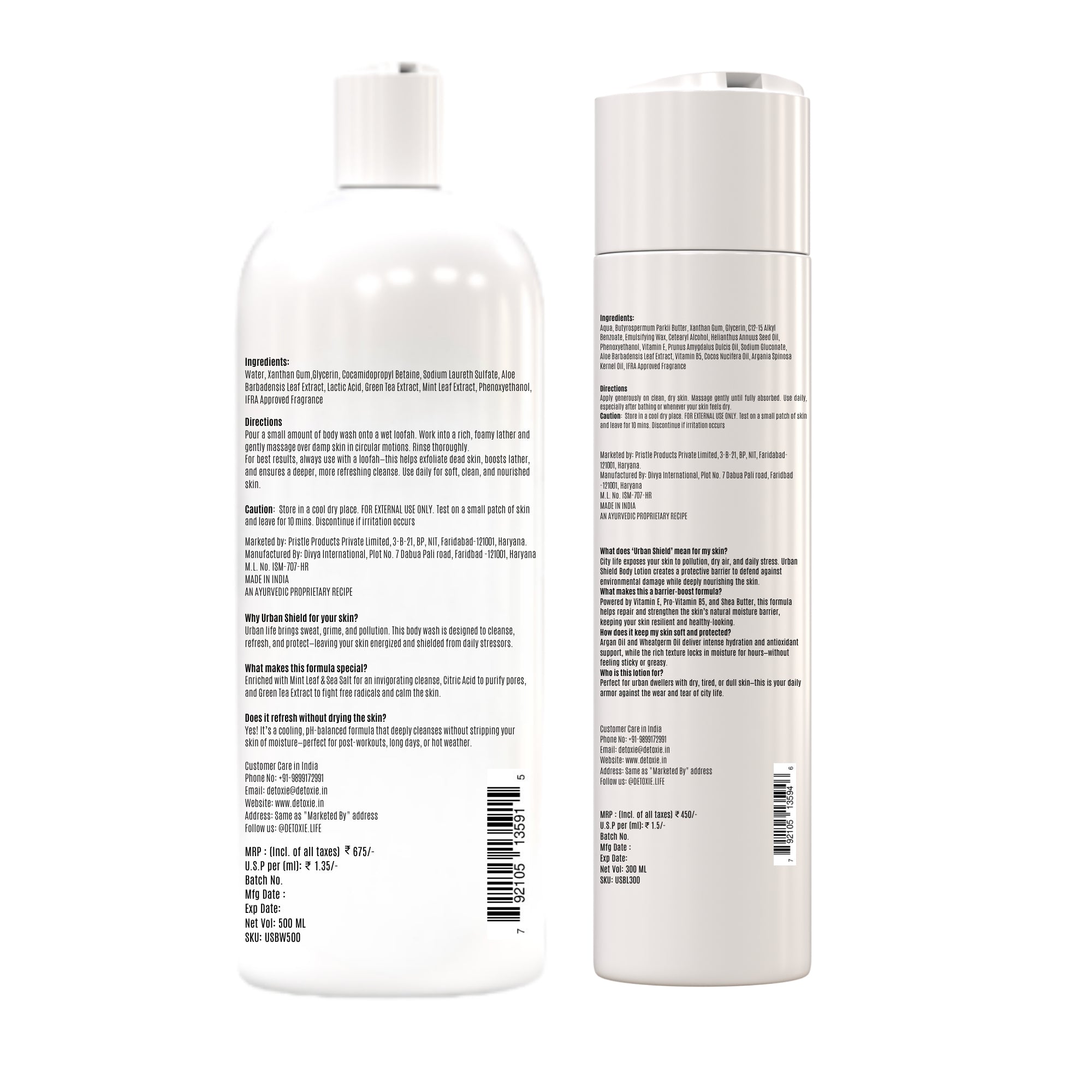 Urban Shield Body Wash & Body Lotion Combo - 800 ml
