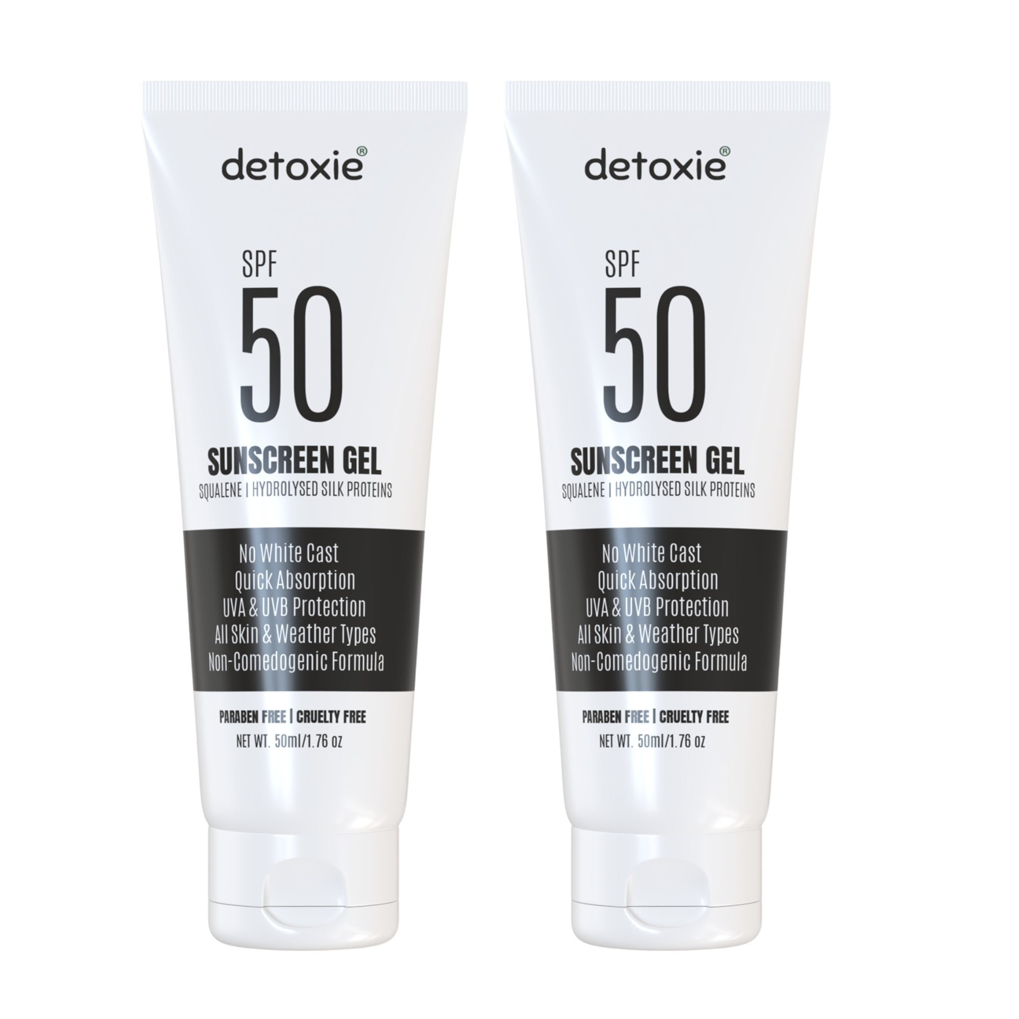 Pack of 2 Squalene & Silk Protiens SPF50 Sunscreen Gel - 50ml