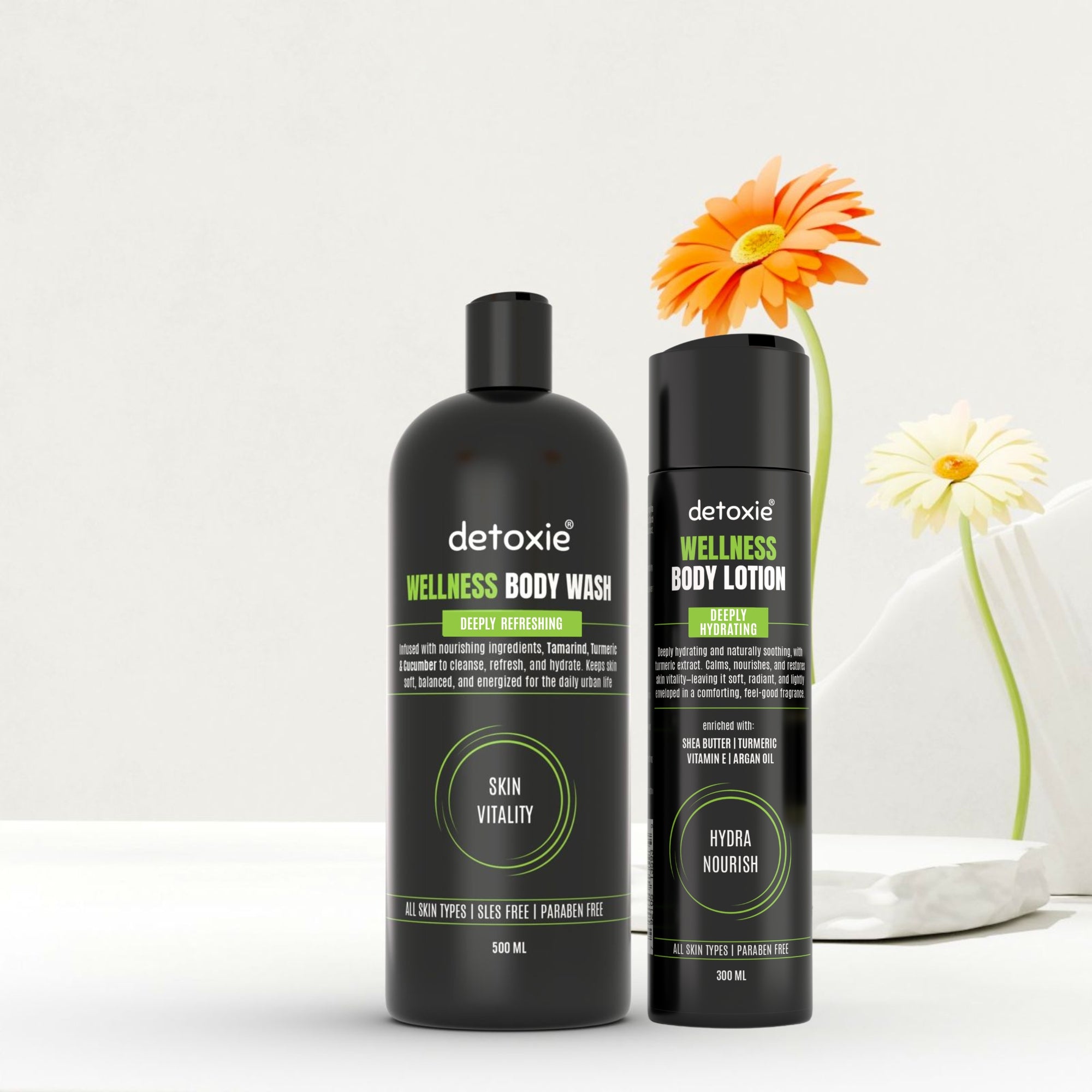 Wellness Body Wash & Body Lotion Combo - 800 ml