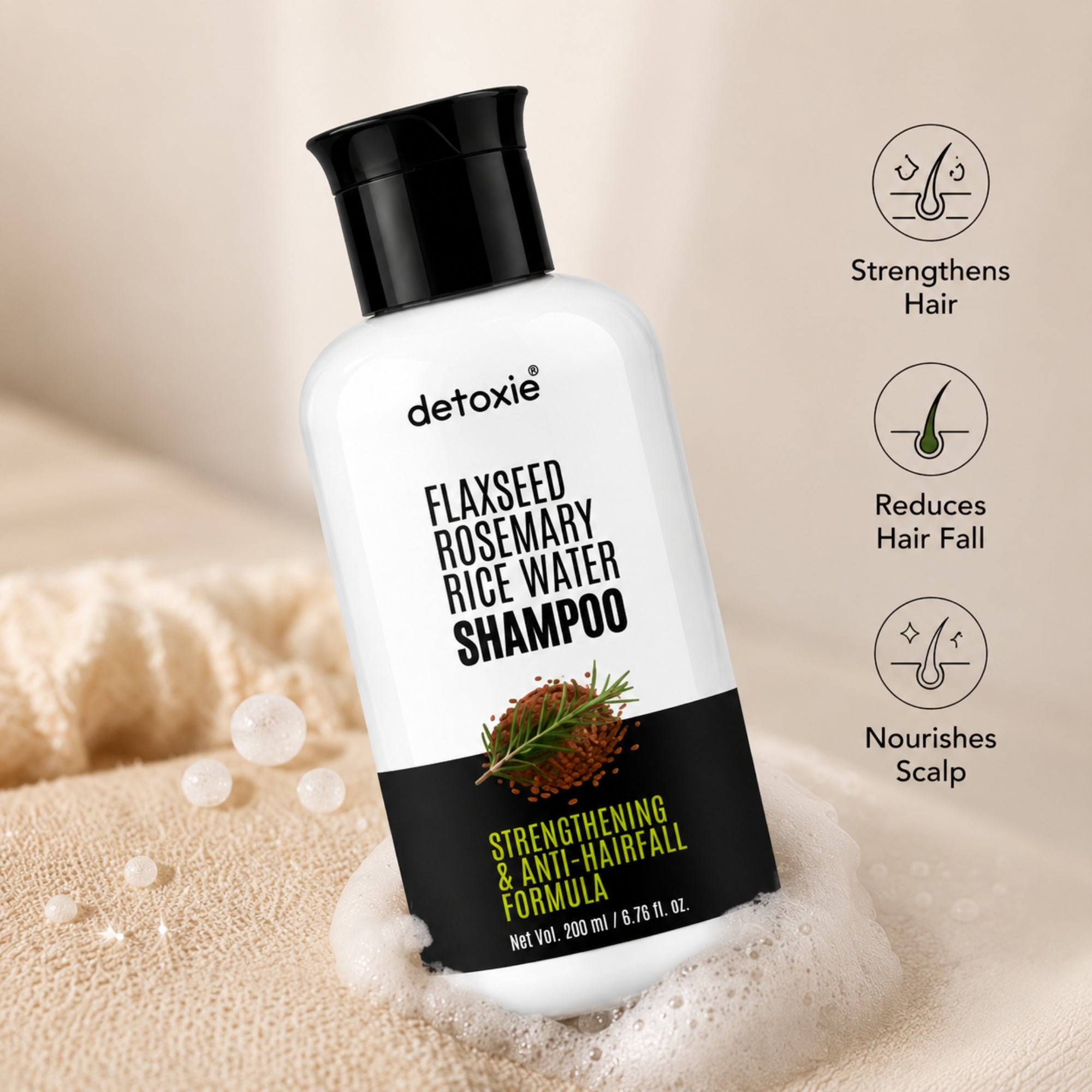 Flaxseed, Rosemary & Rice Water Duo | Shampoo + Rosemary Hair Spray