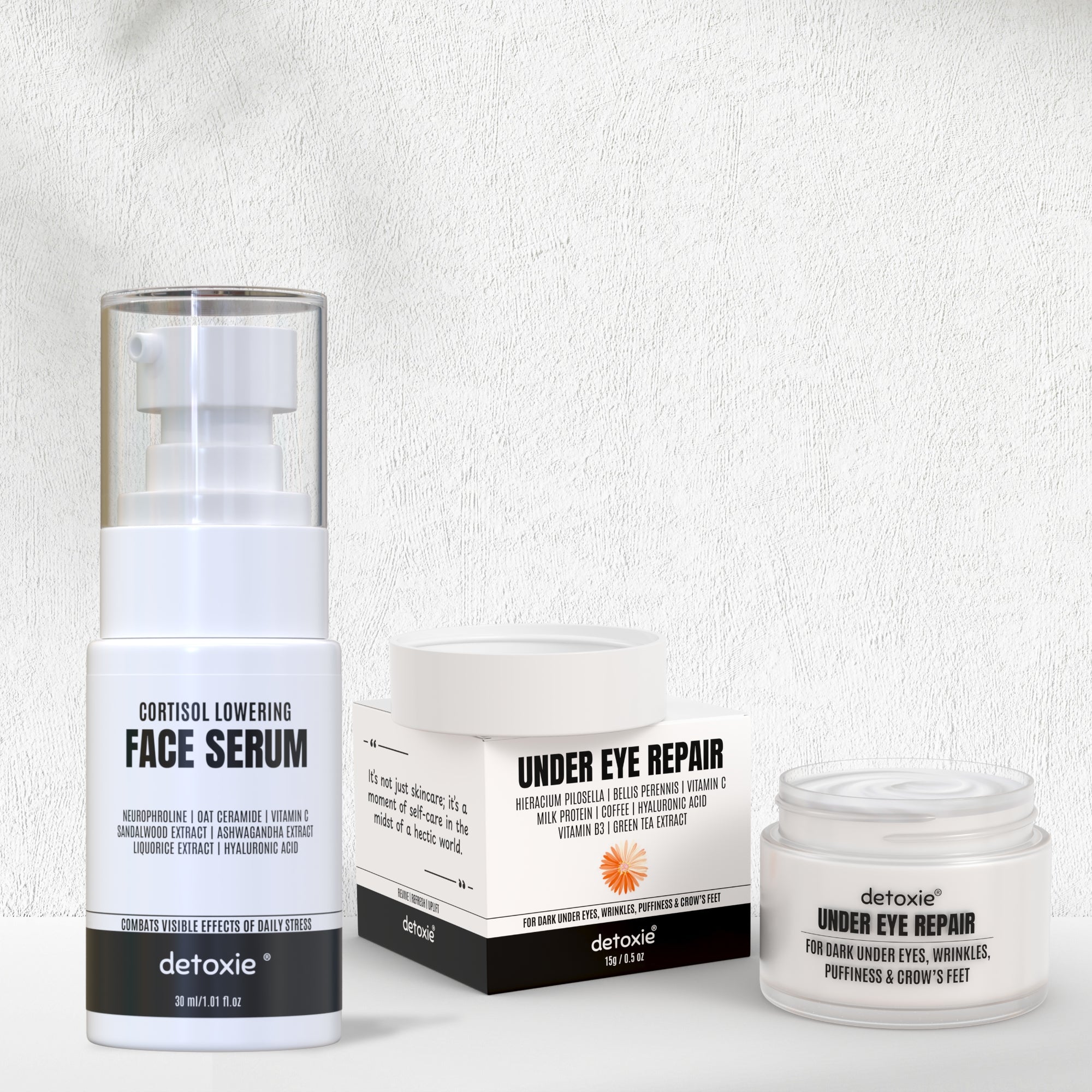 Dark Circle & Cortisol Lowering Combo| Cortisol Lowering Serum 30ml + Under Eye Cream15g