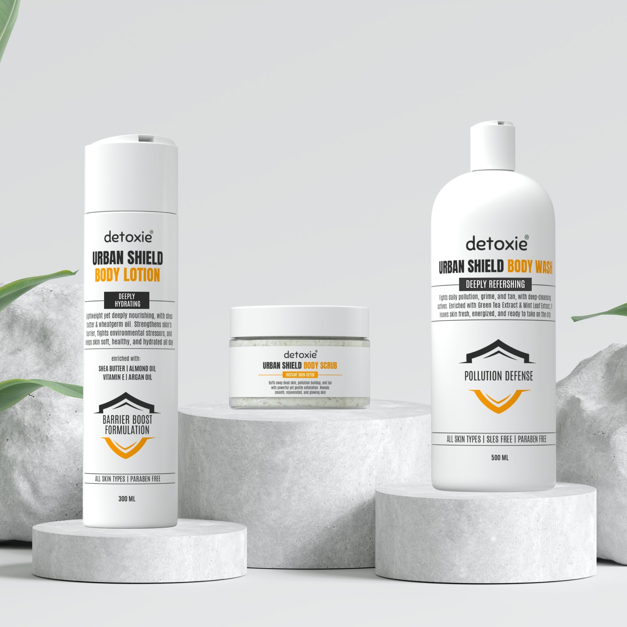 Urban Shield Body Wash, Lotion & Scrub Combo - 1000 ml
