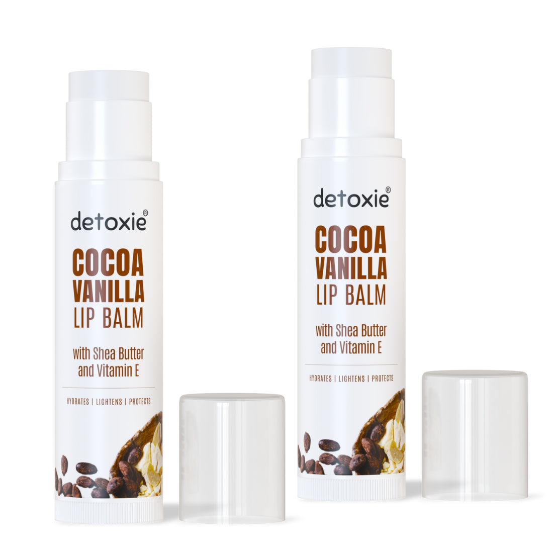 Detoxie Pack of 2 Cocoa Vanilla With Vitamin E, Shea Butter and Liquorice - 4.5 g Each