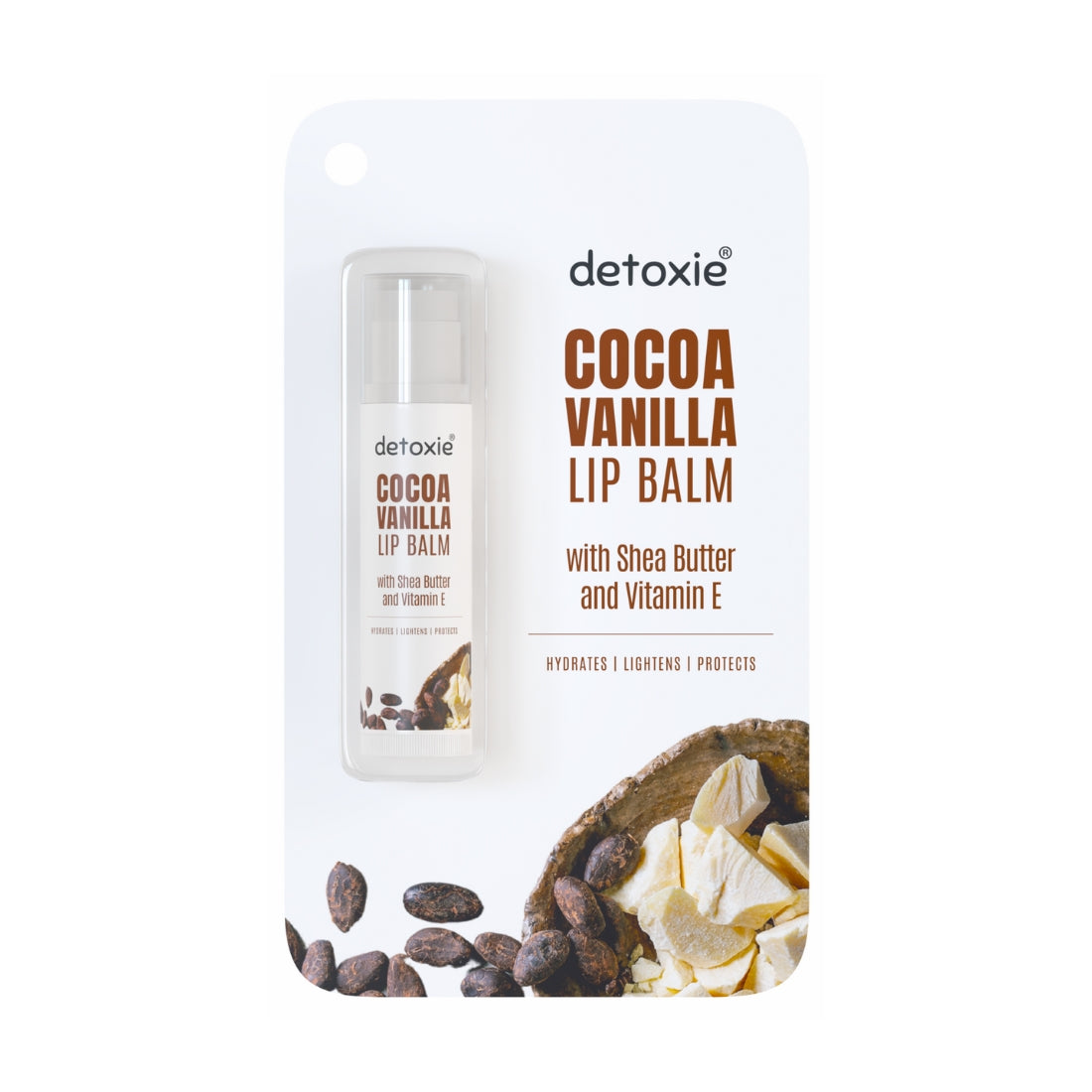 Detoxie Pack of 2 Cocoa Vanilla With Vitamin E, Shea Butter and Liquorice - 4.5 g Each