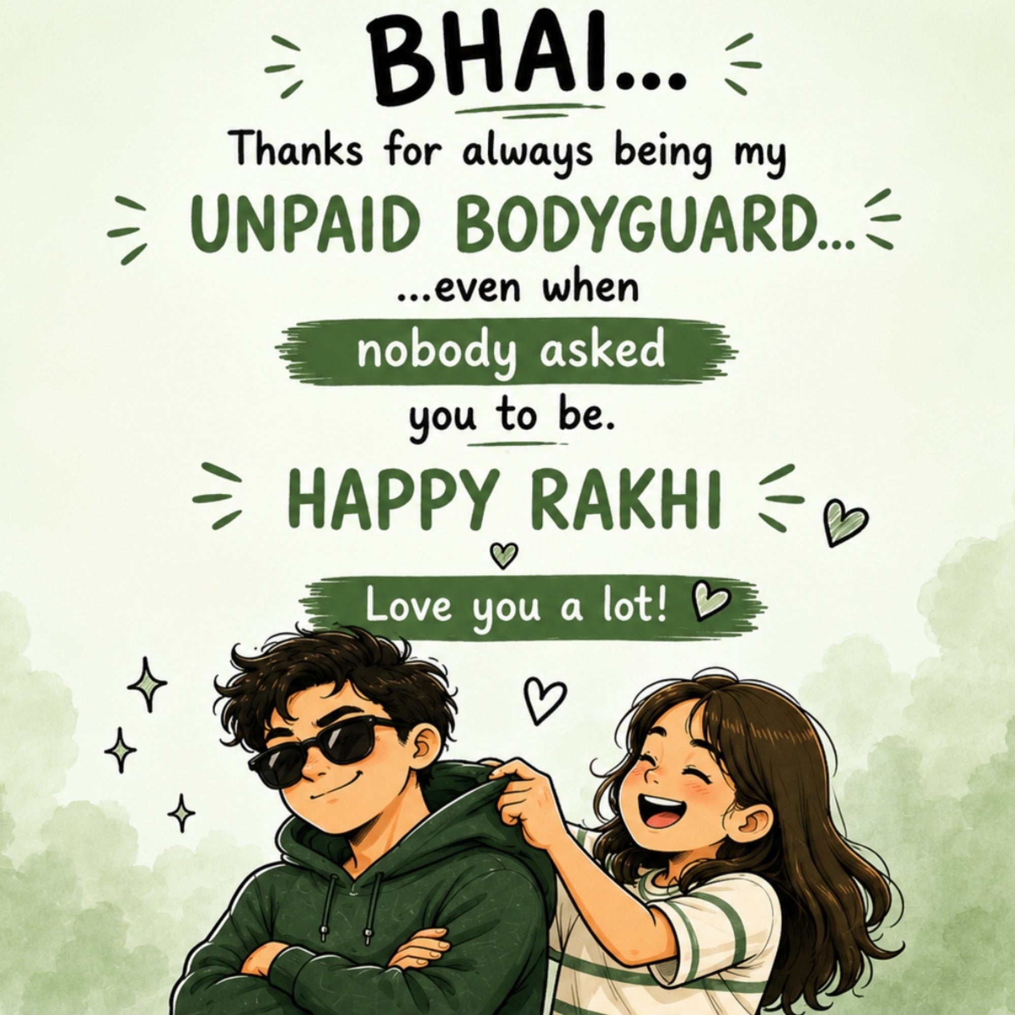 For My Brother Rakhi Greeting Card