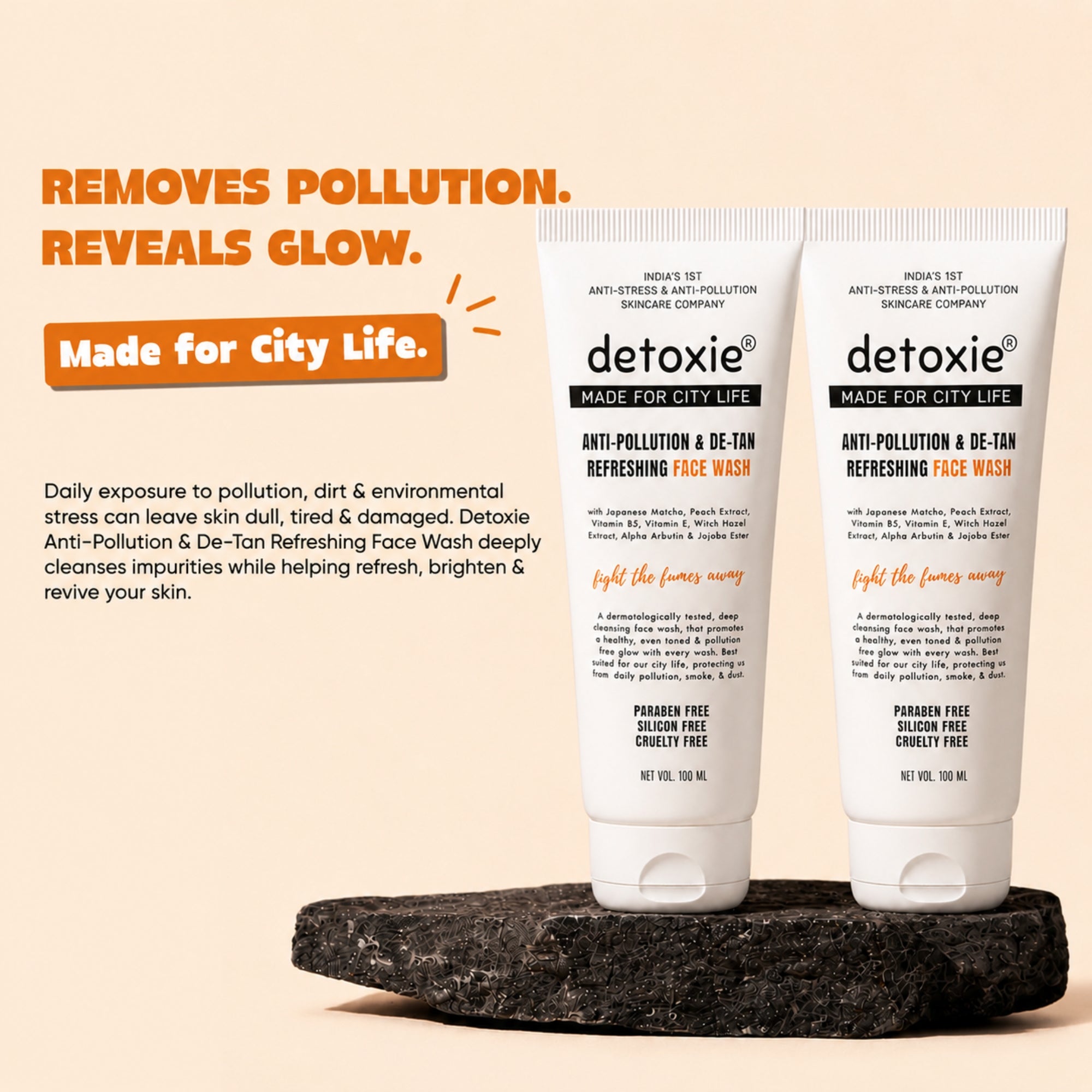 Pack of 2- Anti-Pollution & De-Tan Refreshing Face Wash - 2 * 100 ml Each